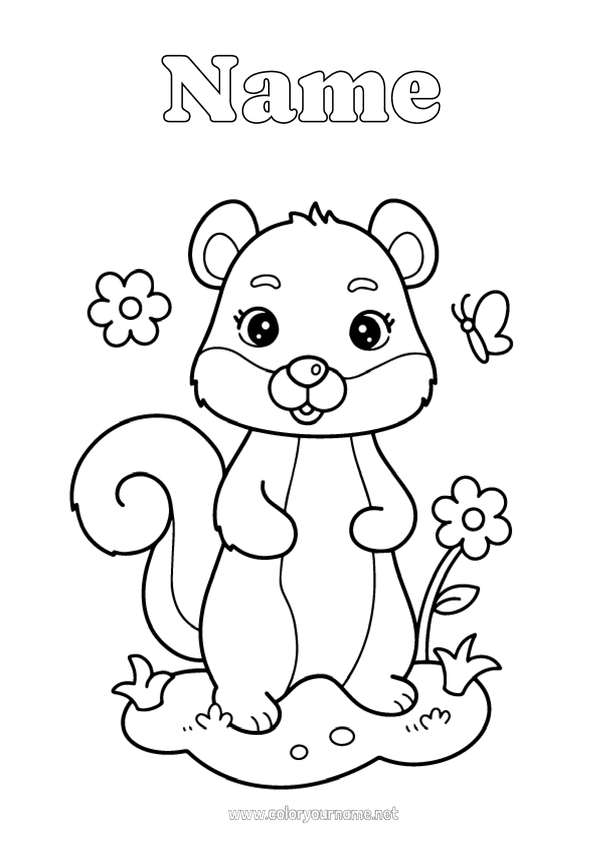 Coloring page No.3140 - Squirrel Animal Forest animals