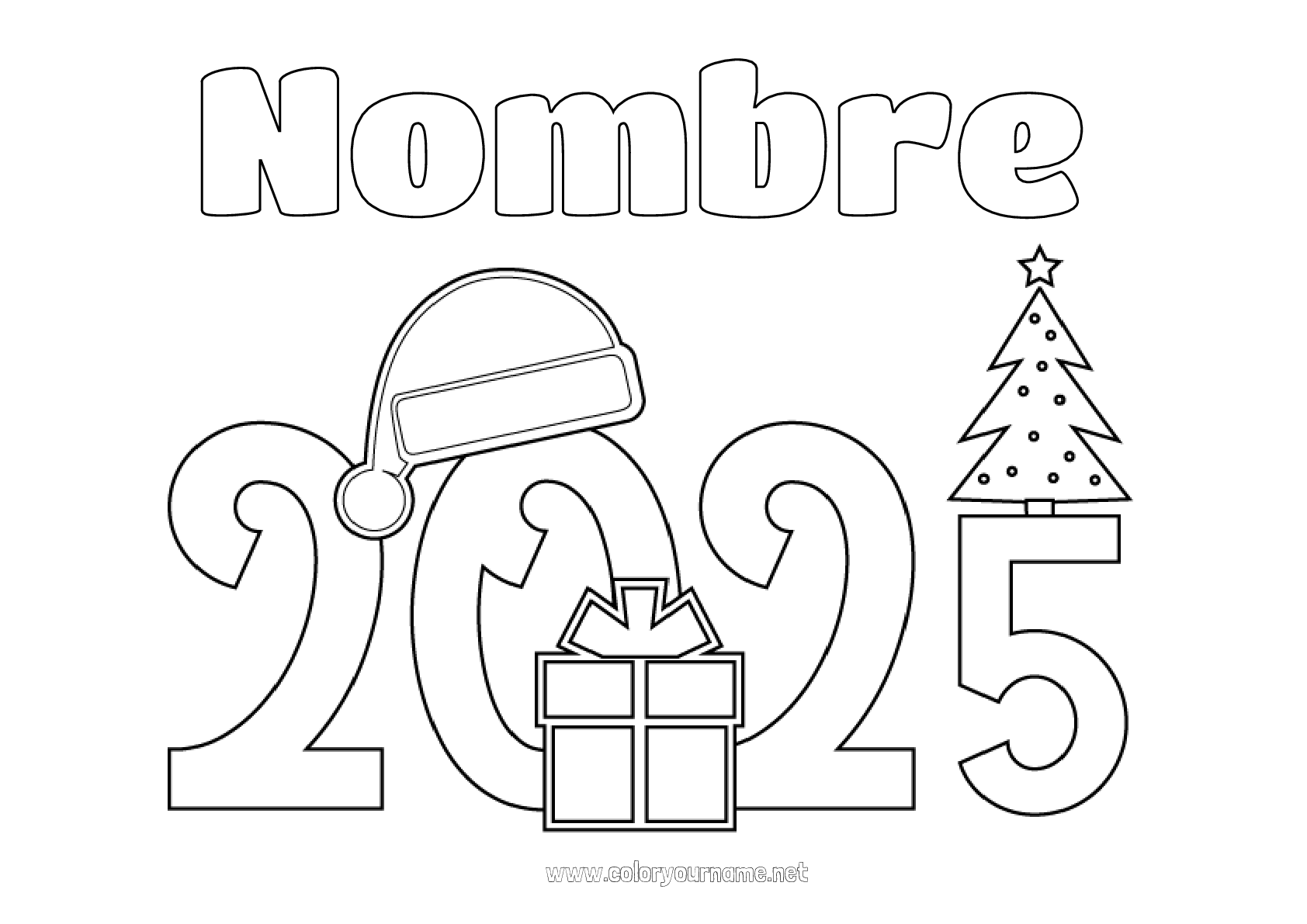 Nº de colorear 3216 Navidad Feliz año 2025