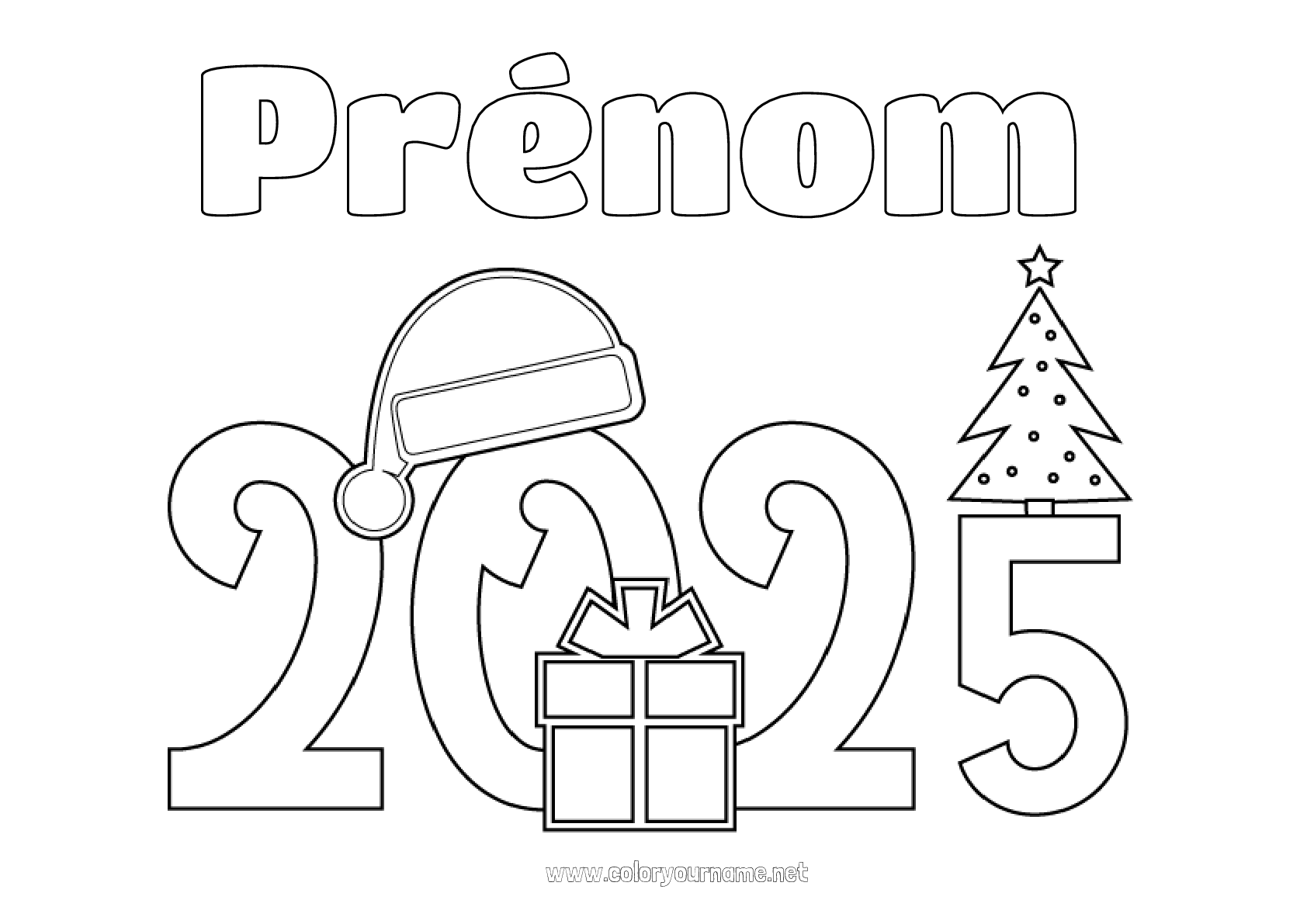 Coloriage n°3216 Noël Bonne année 2025