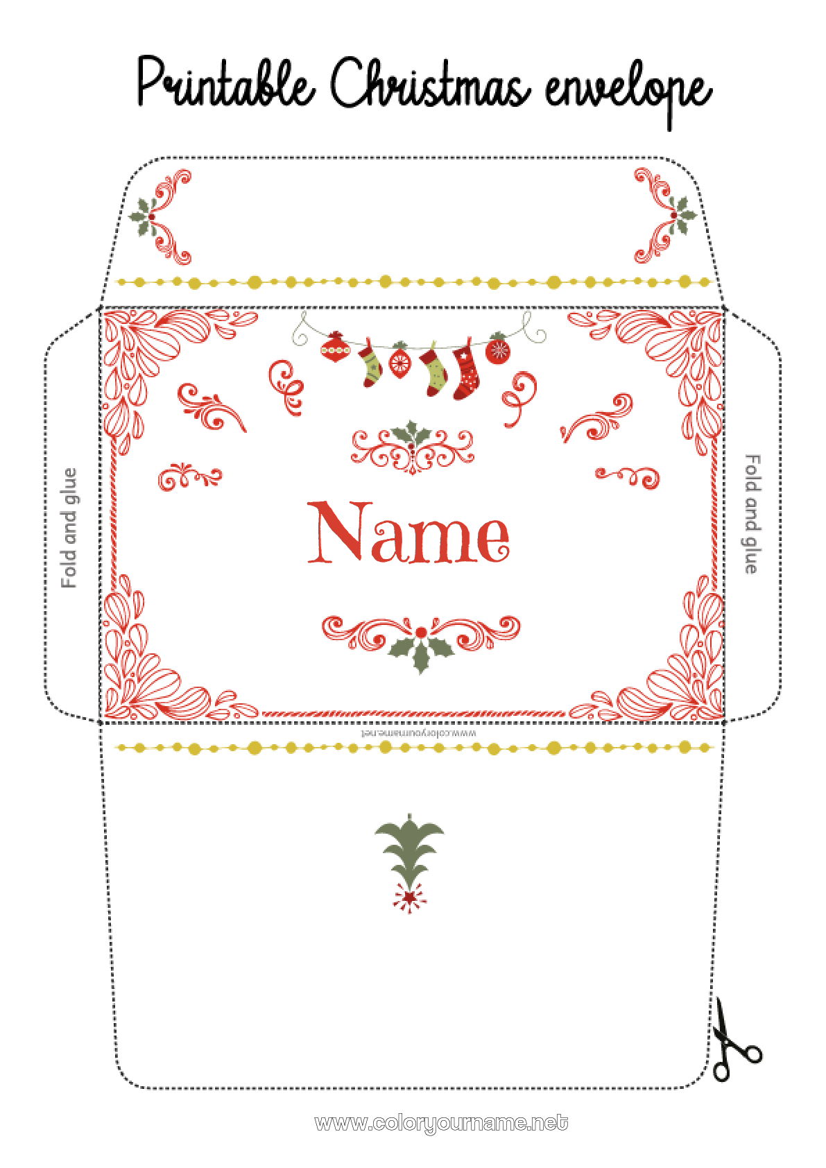 Coloring page No.3234 - Christmas Envelope Envelope to print