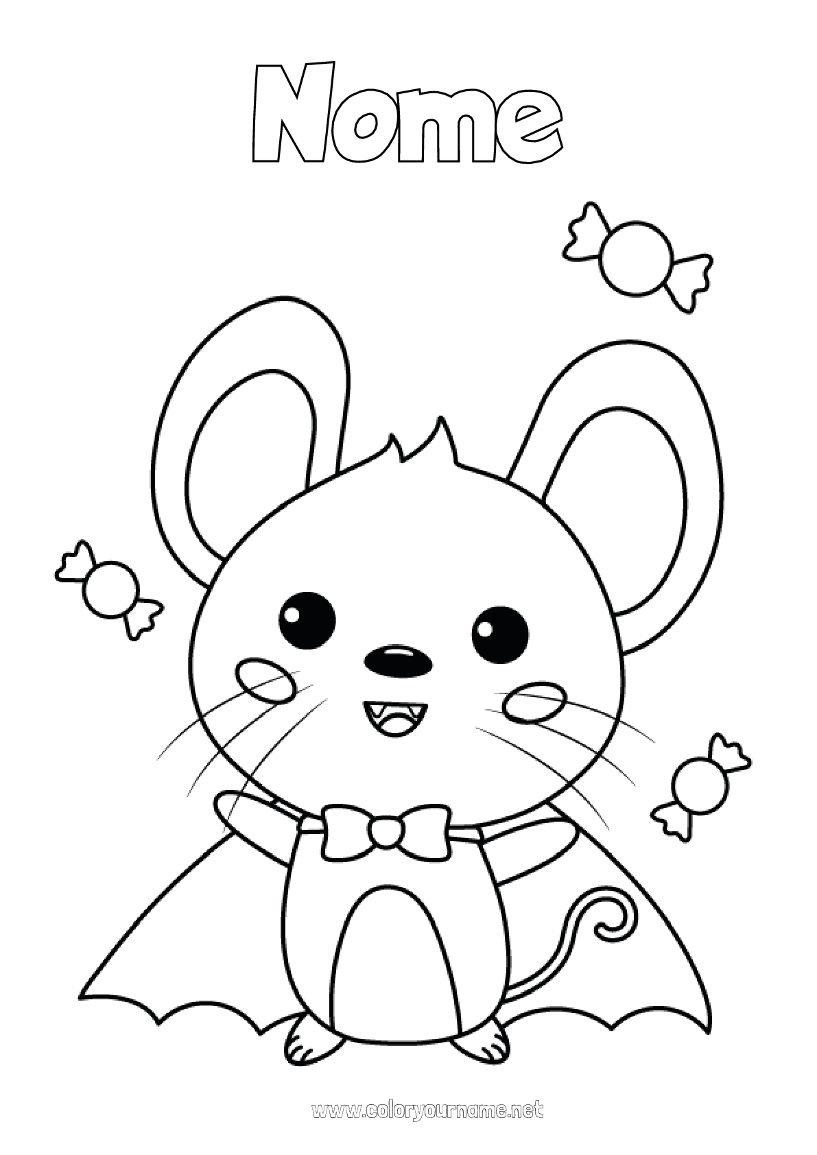 Como desenhar uma criança em uma fantasia de bruxa de Halloween (Cute  Kawaii) –  – Desenhos para Colorir