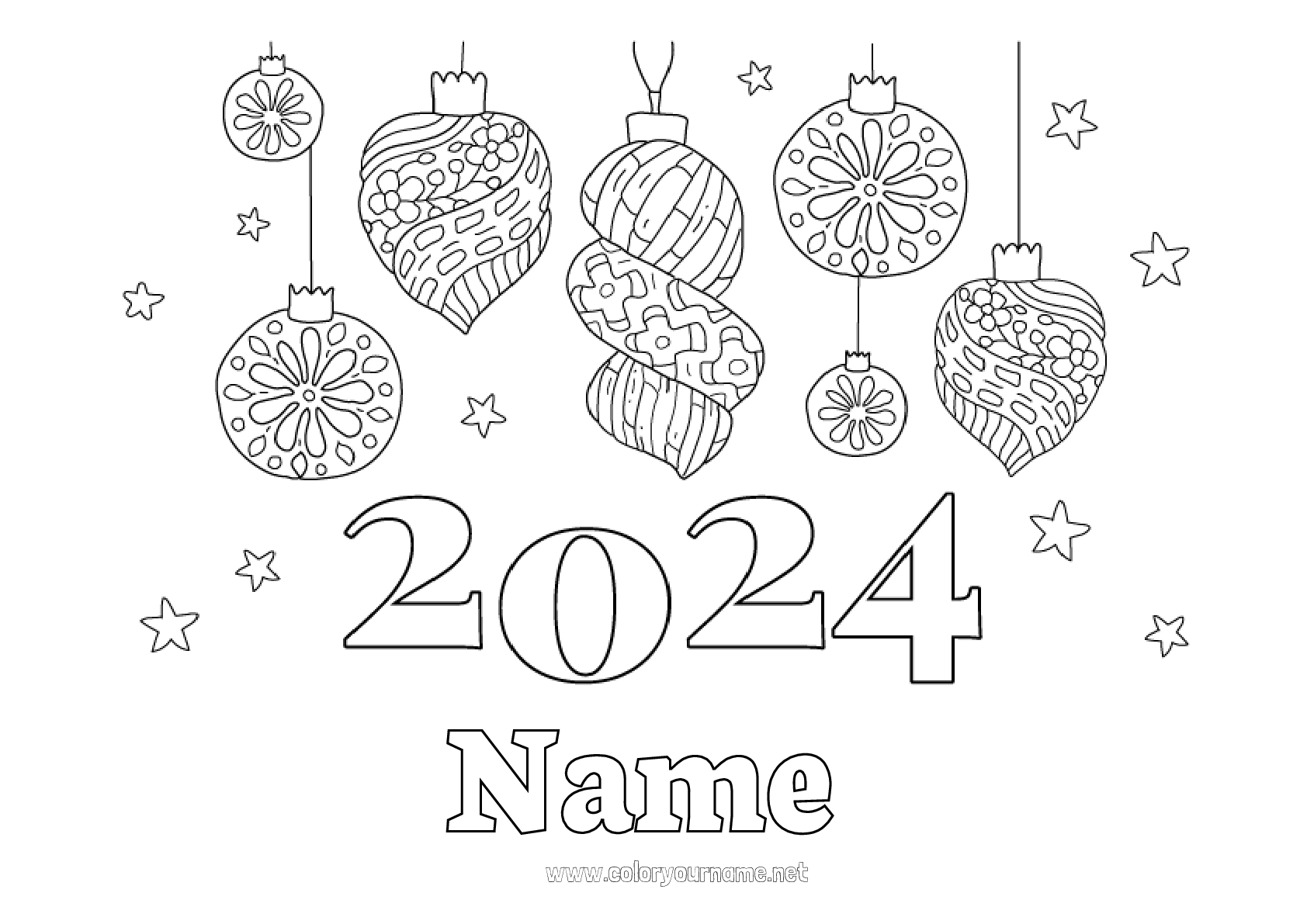 Coloring page No.3315 Happy new year 2024