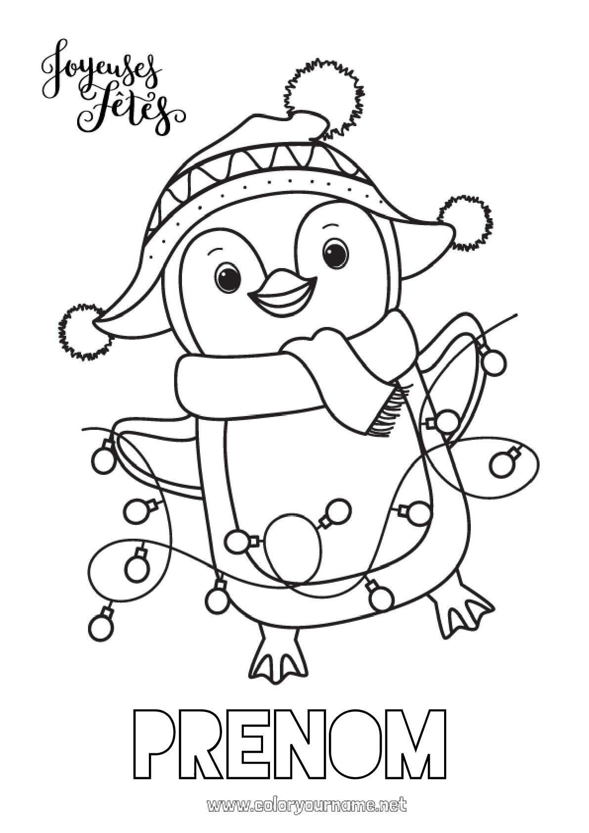 Coloriage n°333 Mignon Hiver Noël