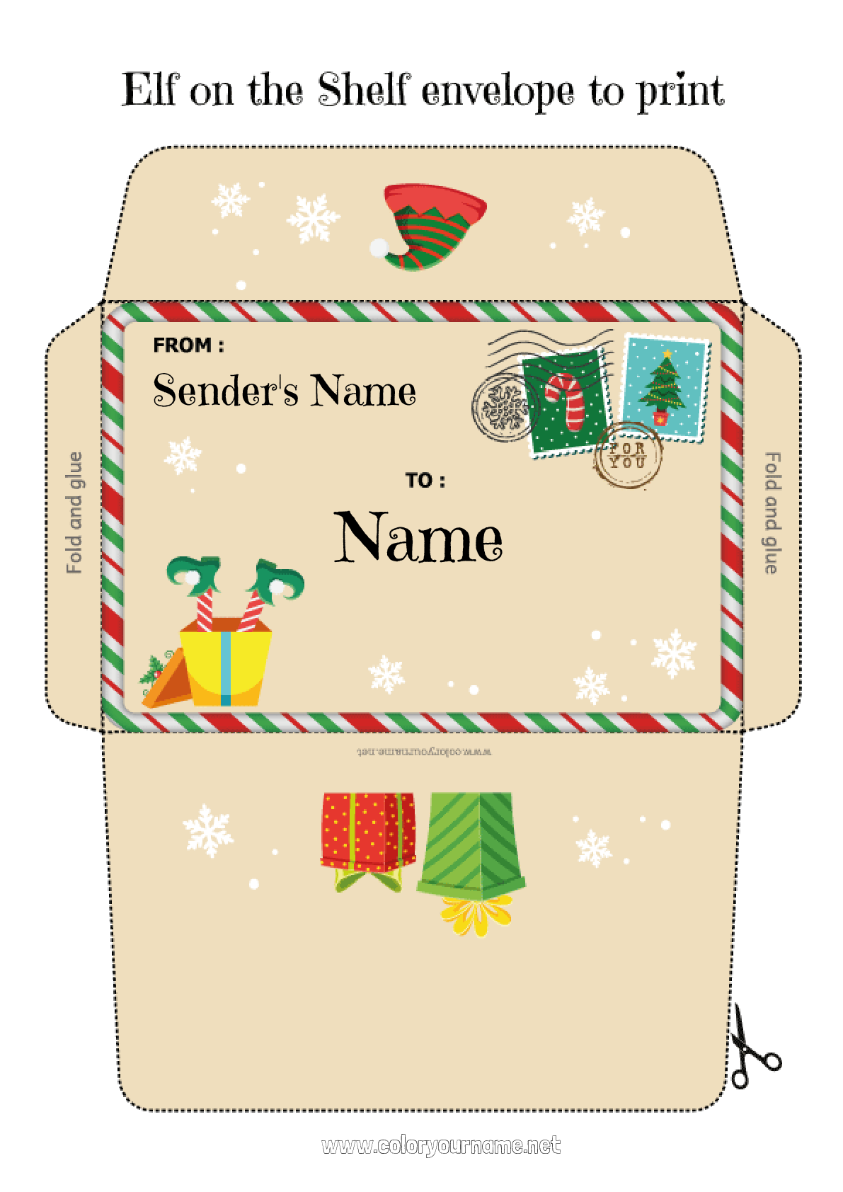 Coloring page No.3416 - Christmas elves Christmas Letters from ...