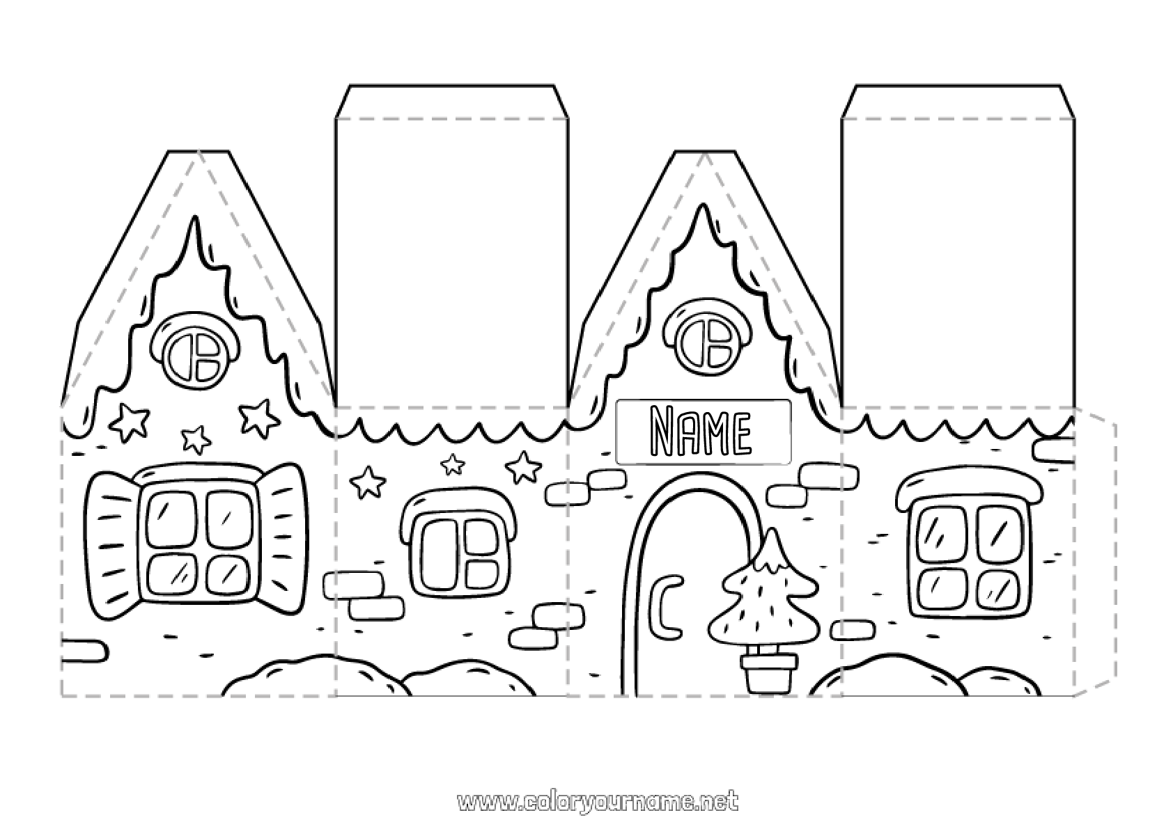 Coloring page No.3529 - Children's activities House Fir