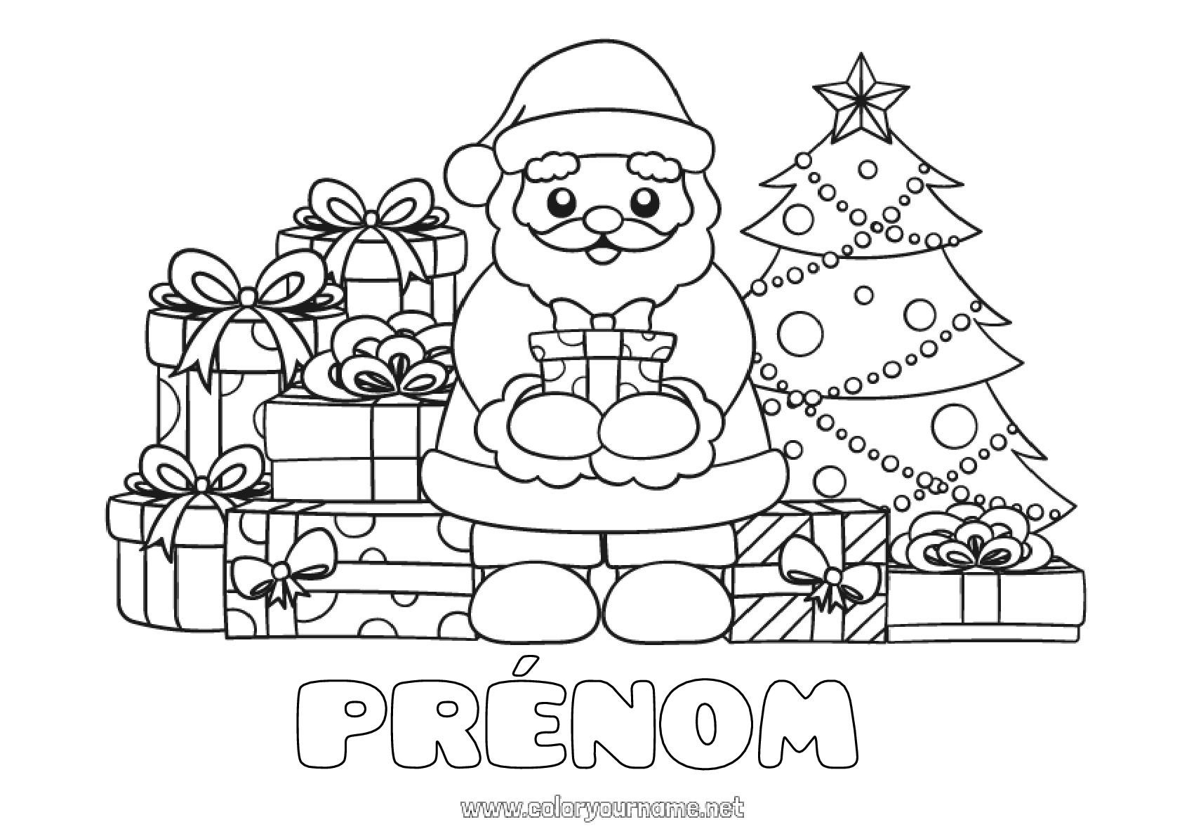 Coloriage N Cadeaux Sapin De No L P Re No L