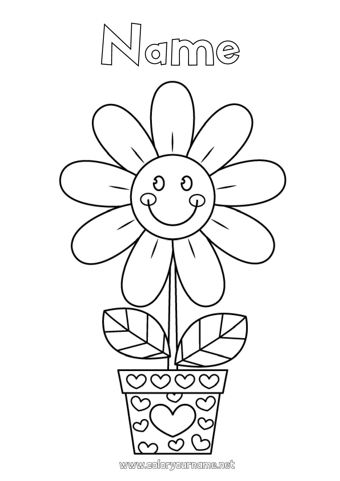 Coloring page No.3563 - Flowers Easy coloring pages