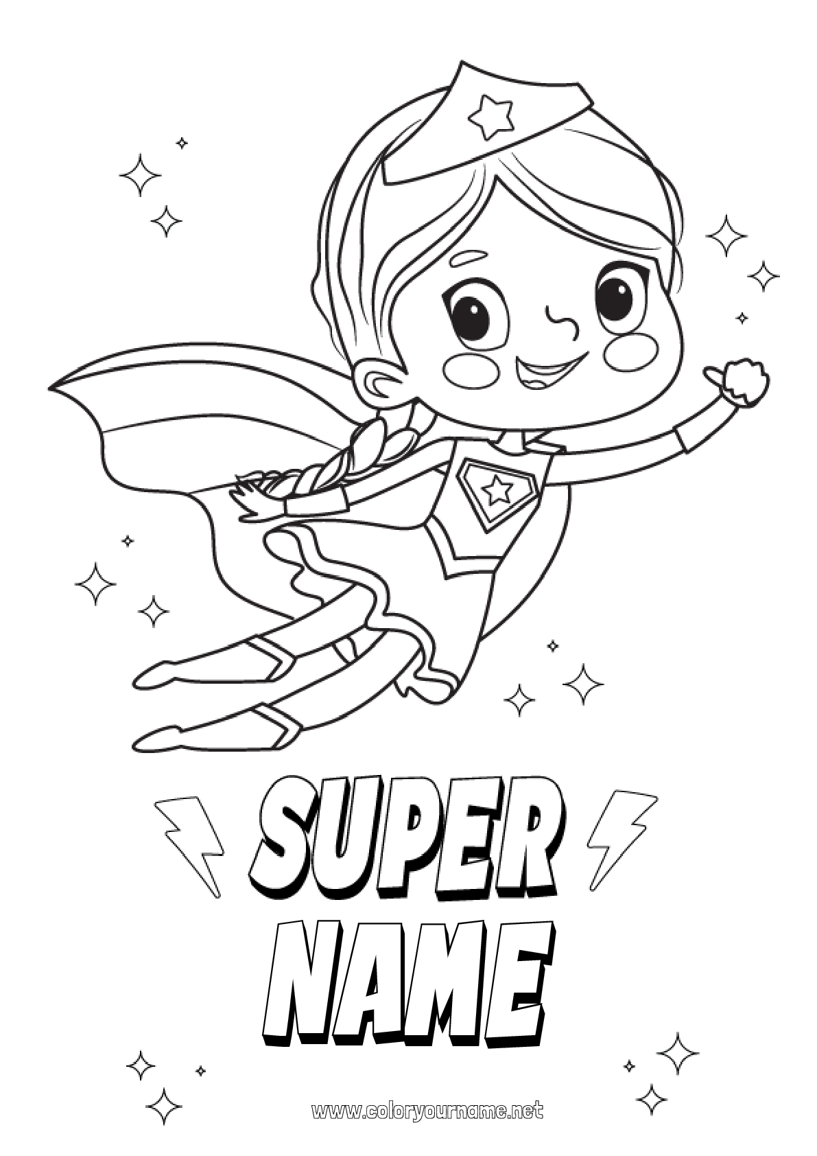 Coloring page No.3780 - Girl Hero Super badge