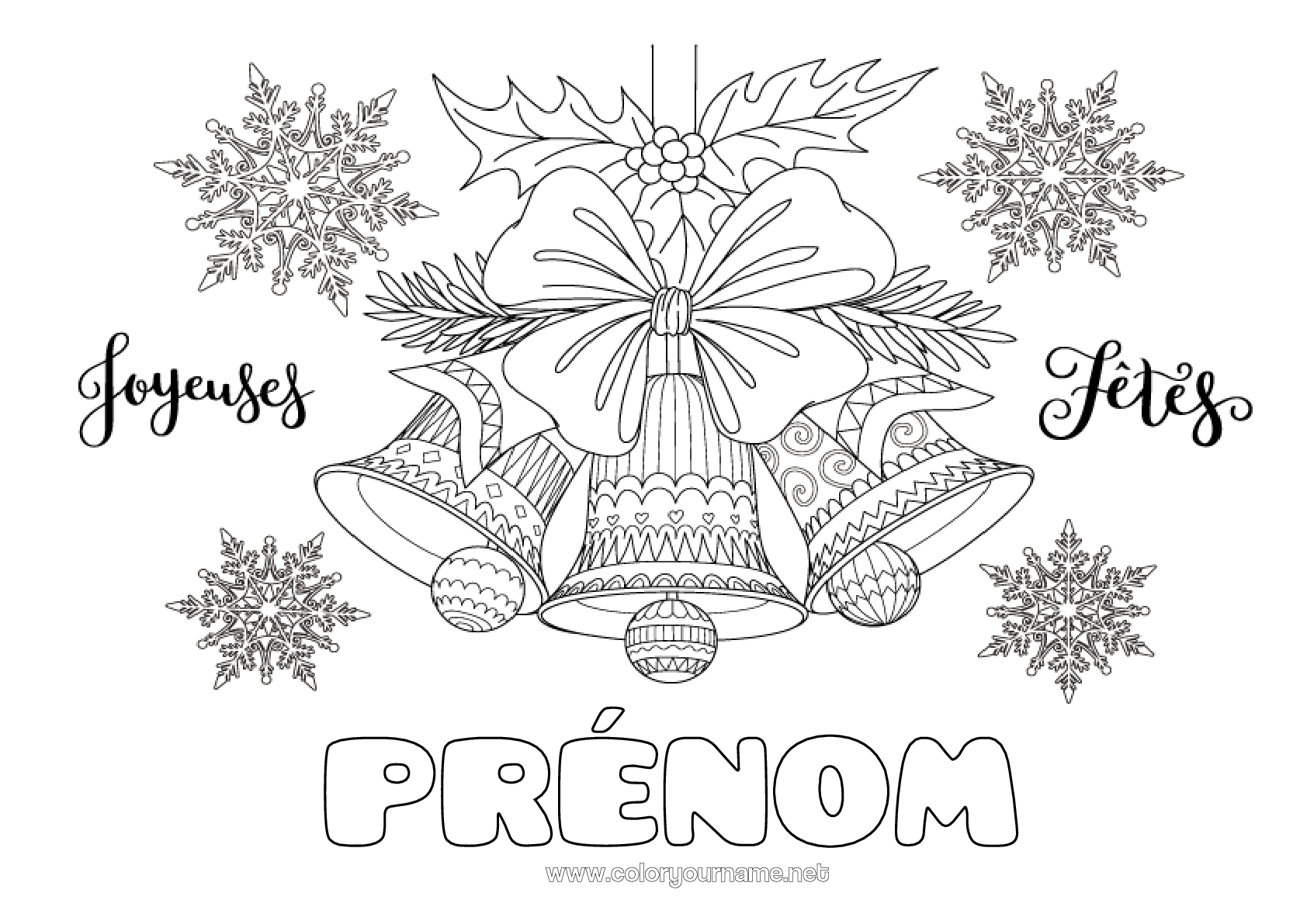 Coloriage n°378 Noël Cloche