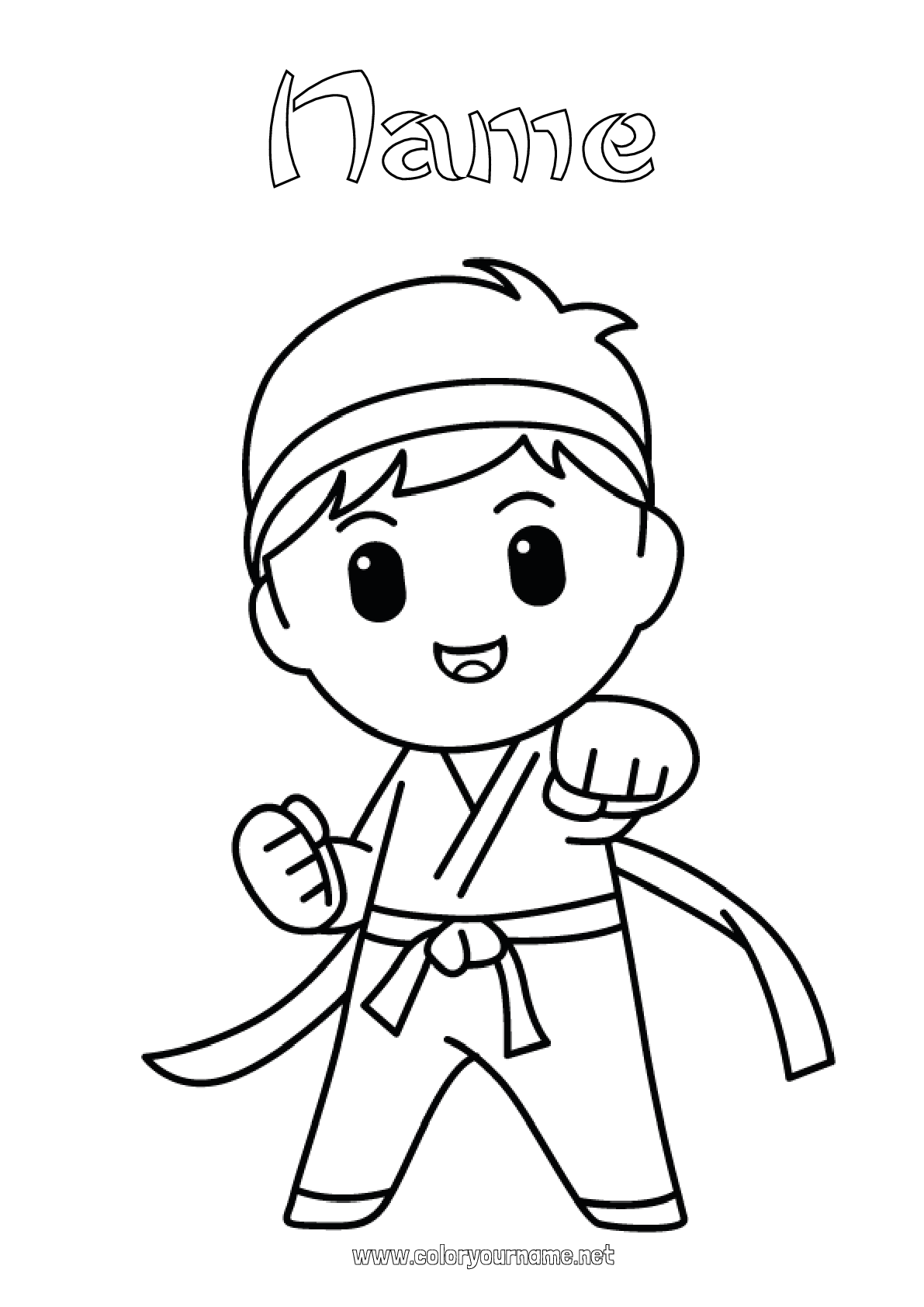 Coloring page No.3972 - Sport Kimono Easy coloring pages