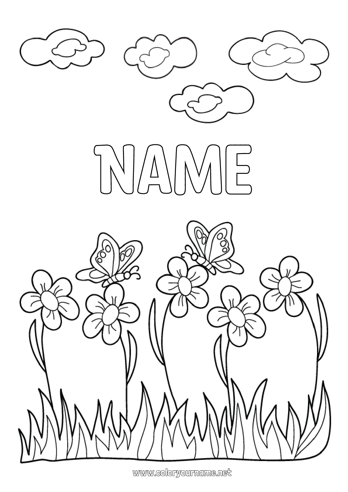 Coloring page No.4034 - Flowers Summer Spring