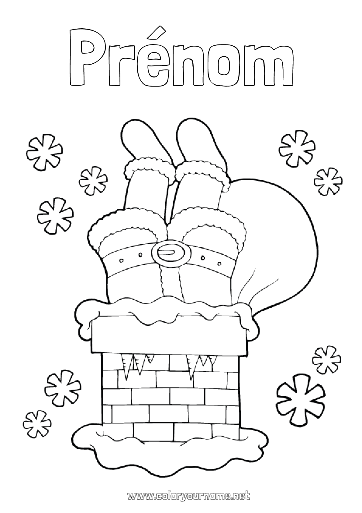 Coloriage n°403 Père Noël Noël Cheminée