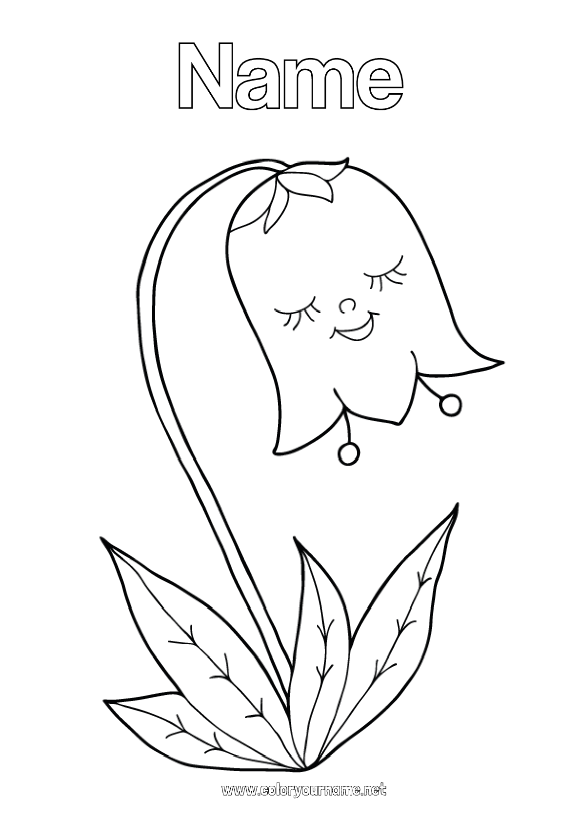 Coloring page No.4041 - Flowers Spring Lily of the valley