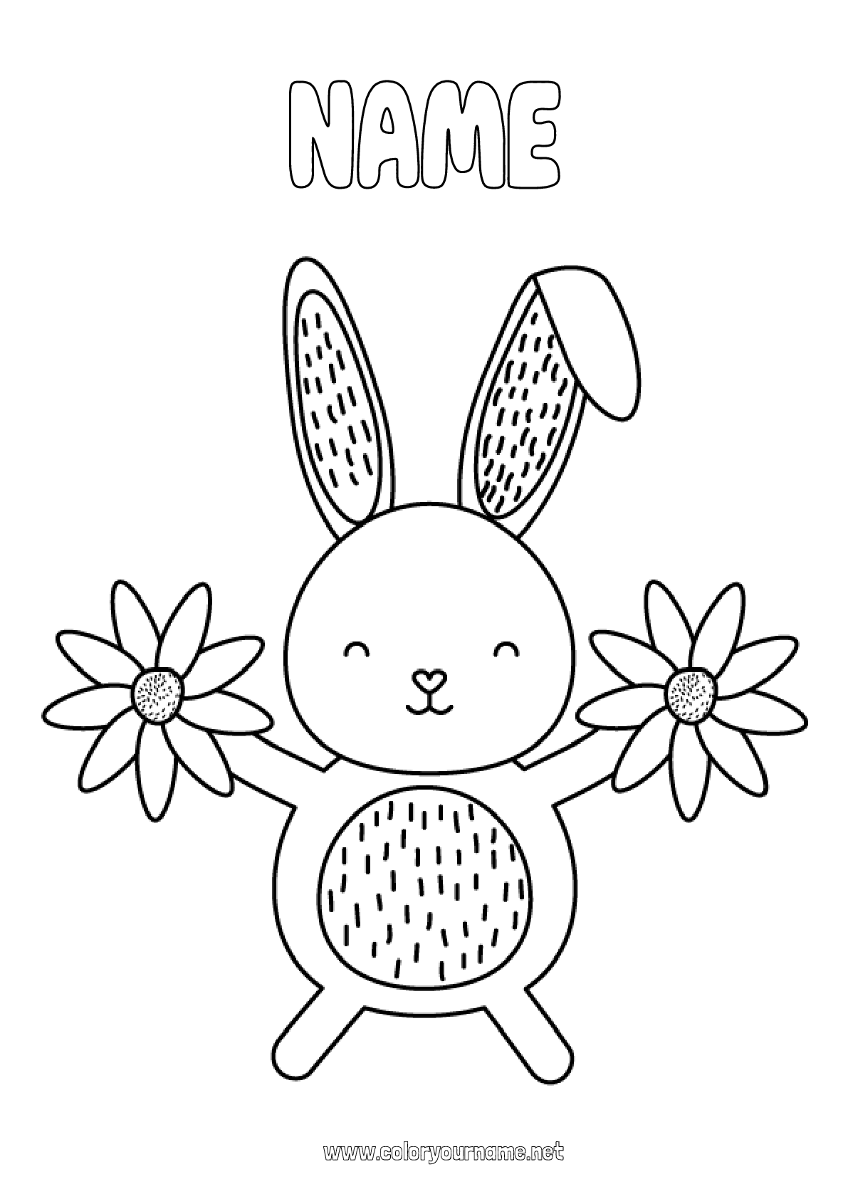 Coloring page No.4044 - Flowers Spring Bunny