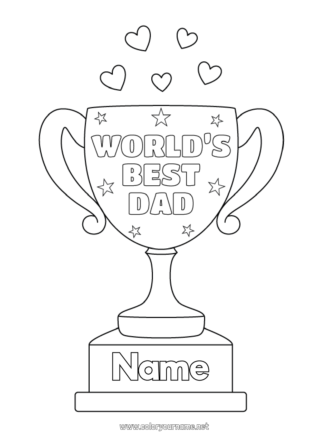 Coloring page No.4057 - Dad Cup, trophy, medal Competitions and Rewards