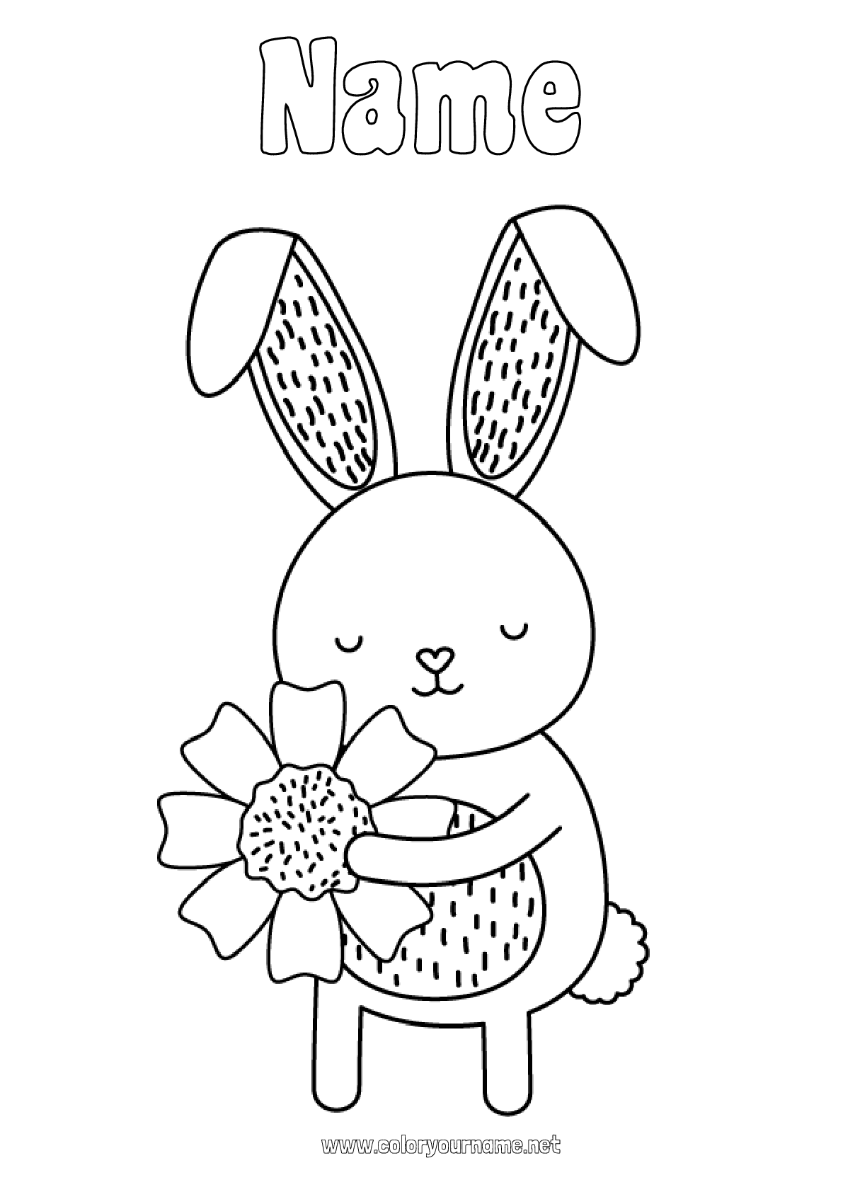 Coloring page No.4063 - Flowers Spring Bunny