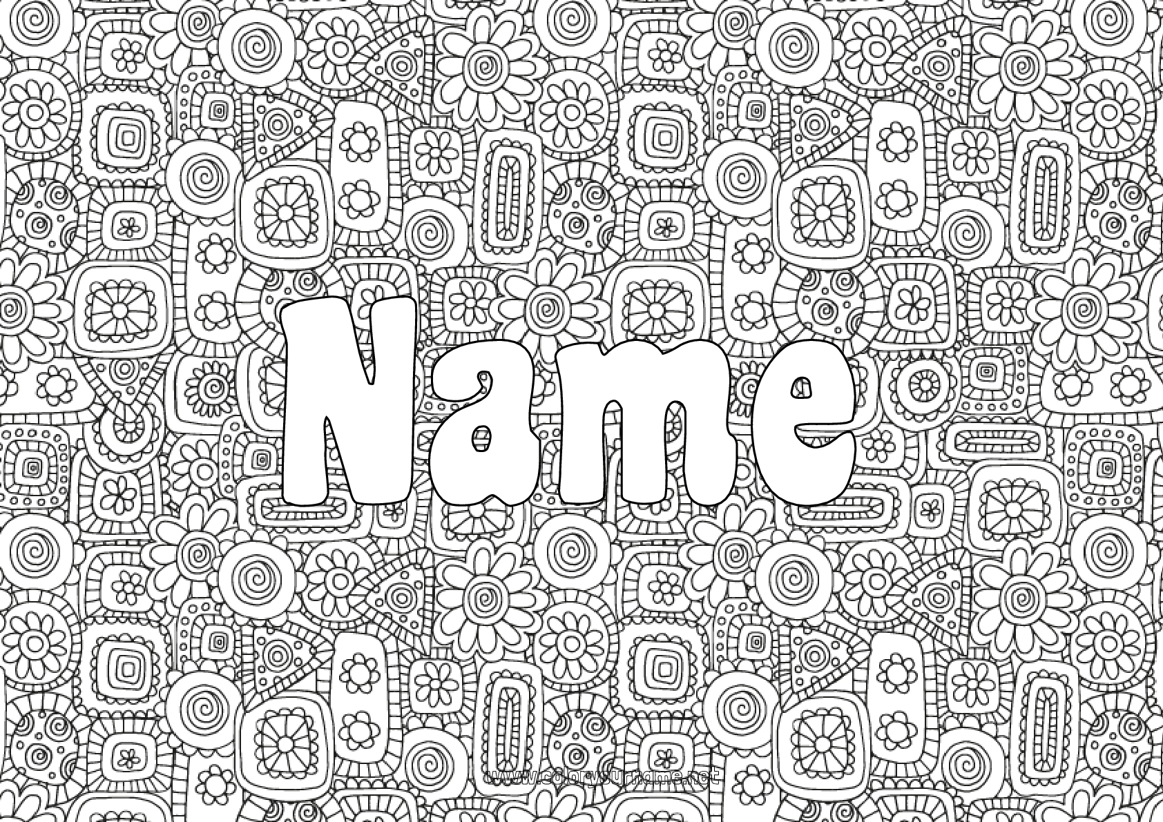 Coloring page No.4066 - Flowers Doodle Complex coloring pages