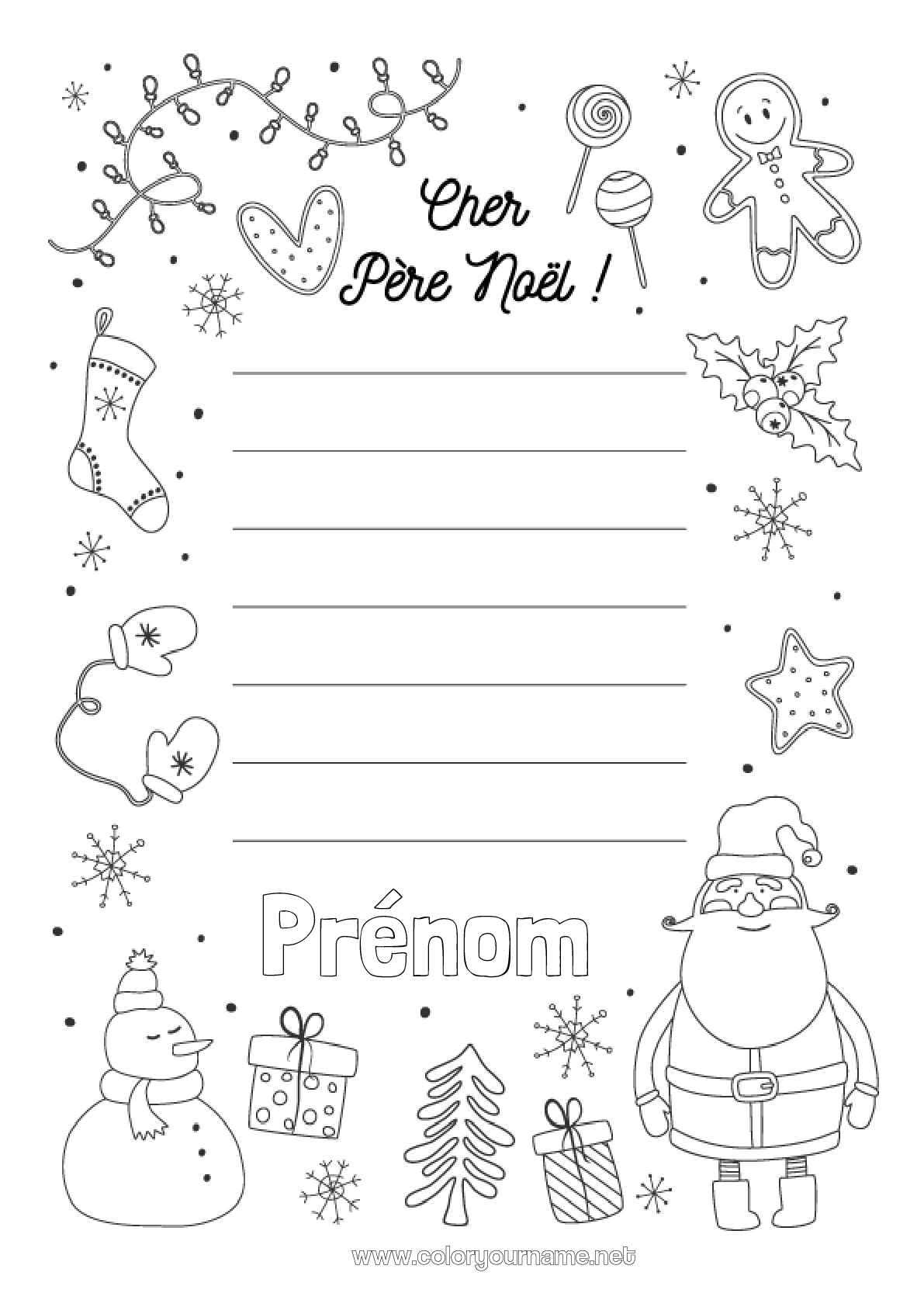 Coloriage n°412 Noël Lettre au Père Noël