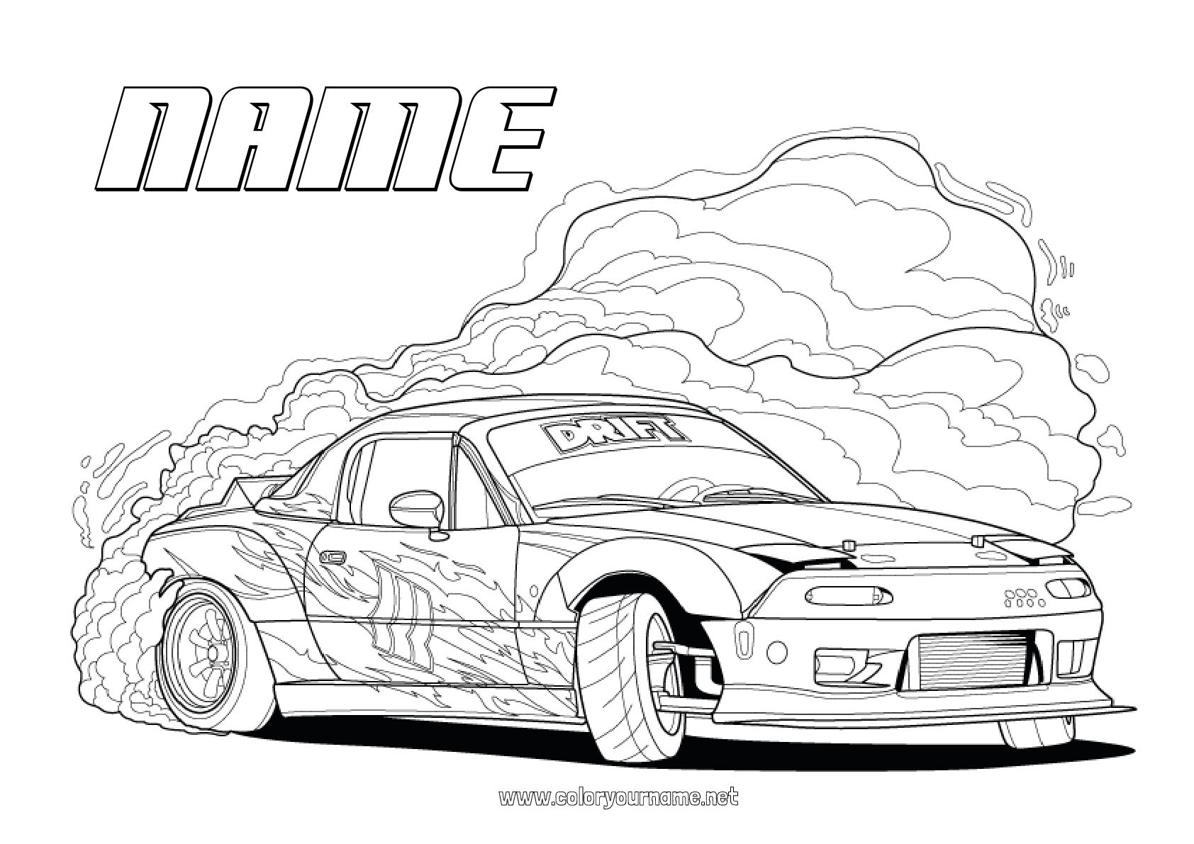 Coloring page No.4204 - Car Racing car Zentangle