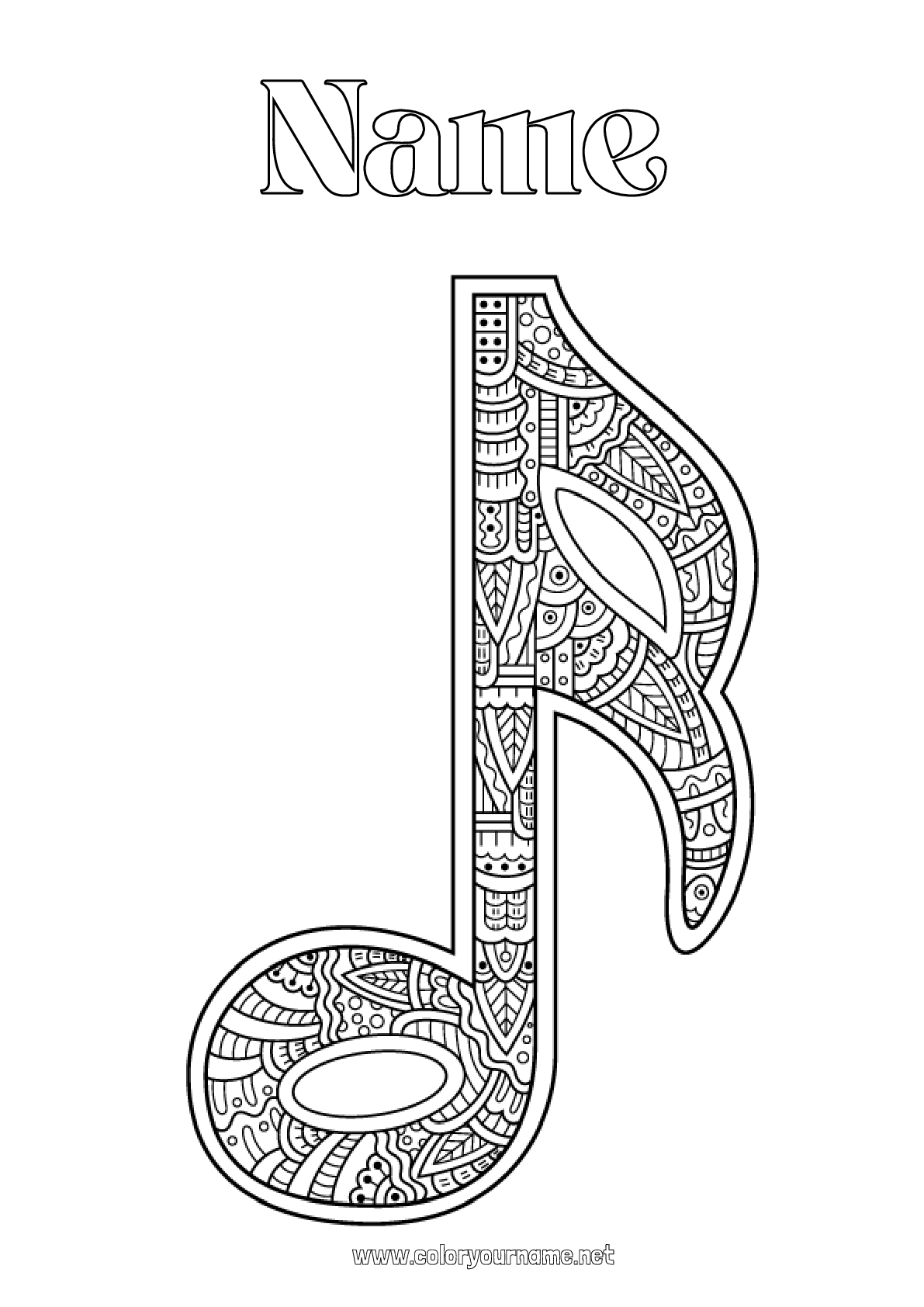 Coloring page No.4247 - Music Zentangle World Music Day