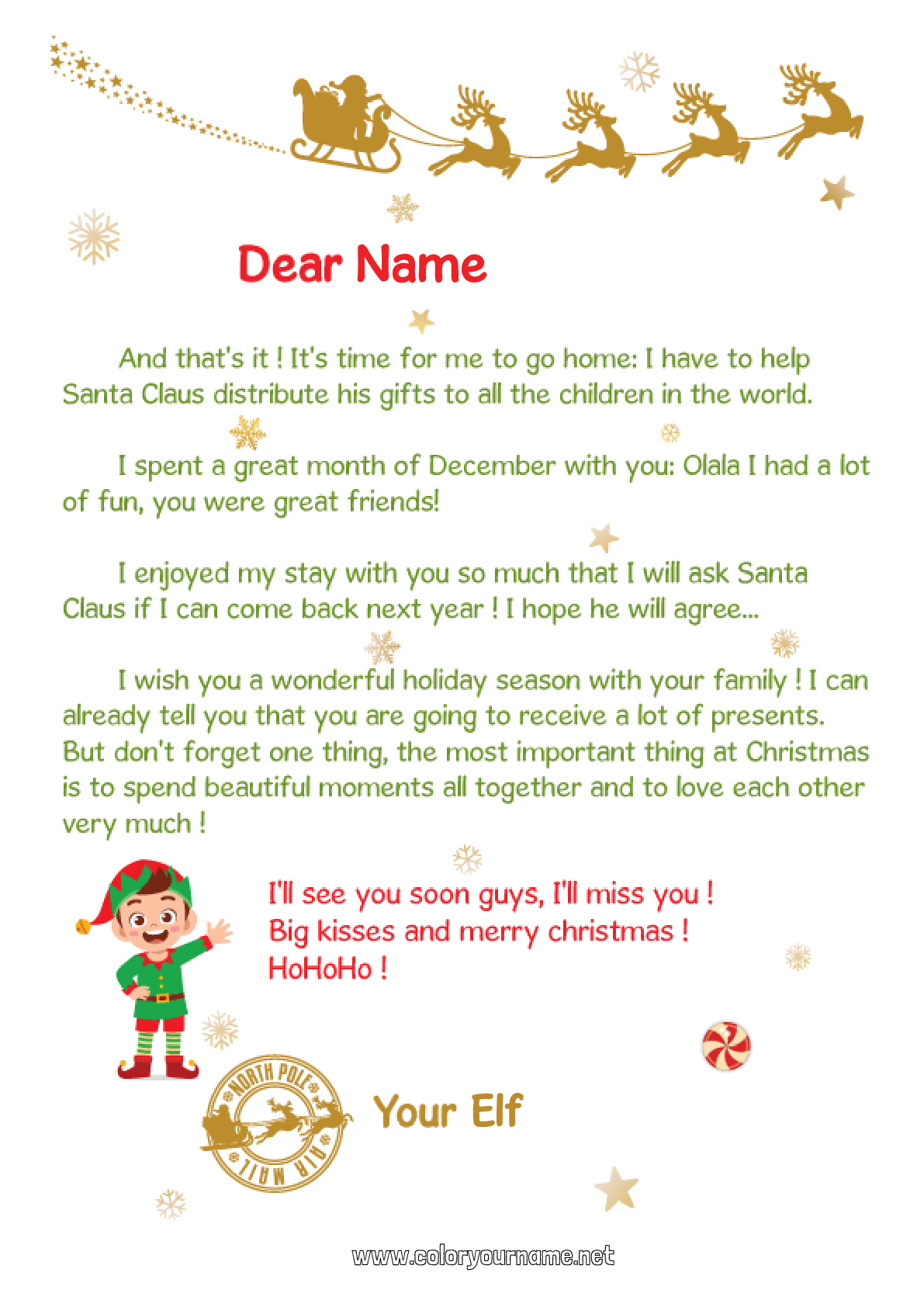 Coloring page No.457 - Christmas elves Letters from prankster elves Elf ...