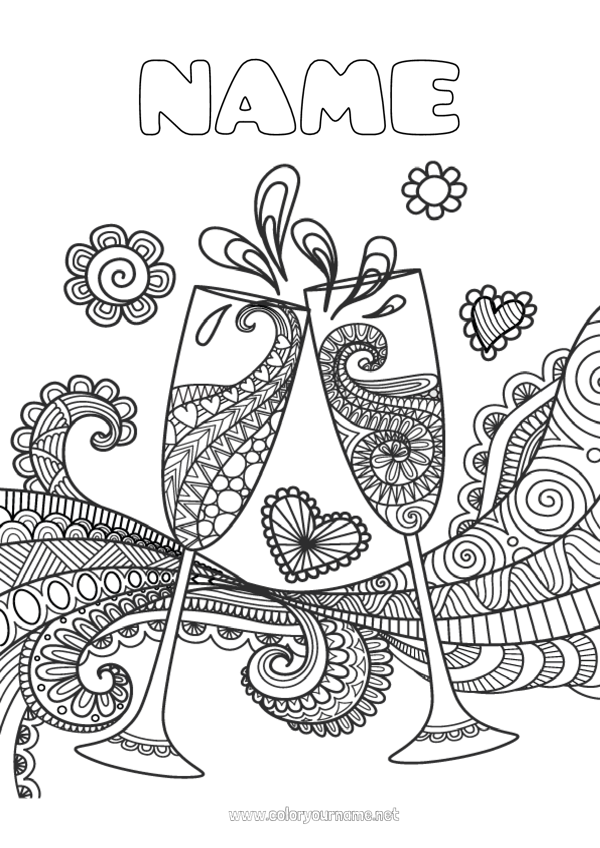 Coloring page No.470 - Birthday Mandala Party