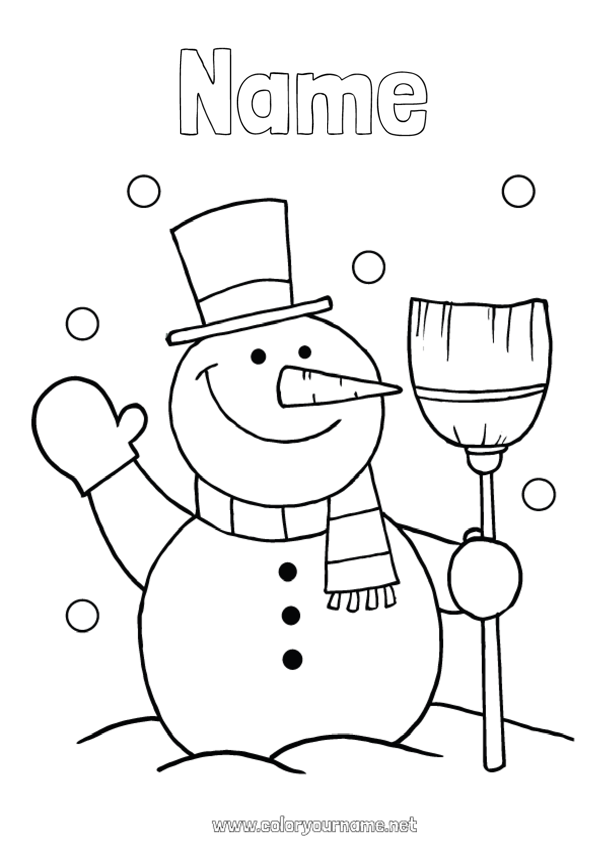 coloring-page-no-537-snow-winter-snowman