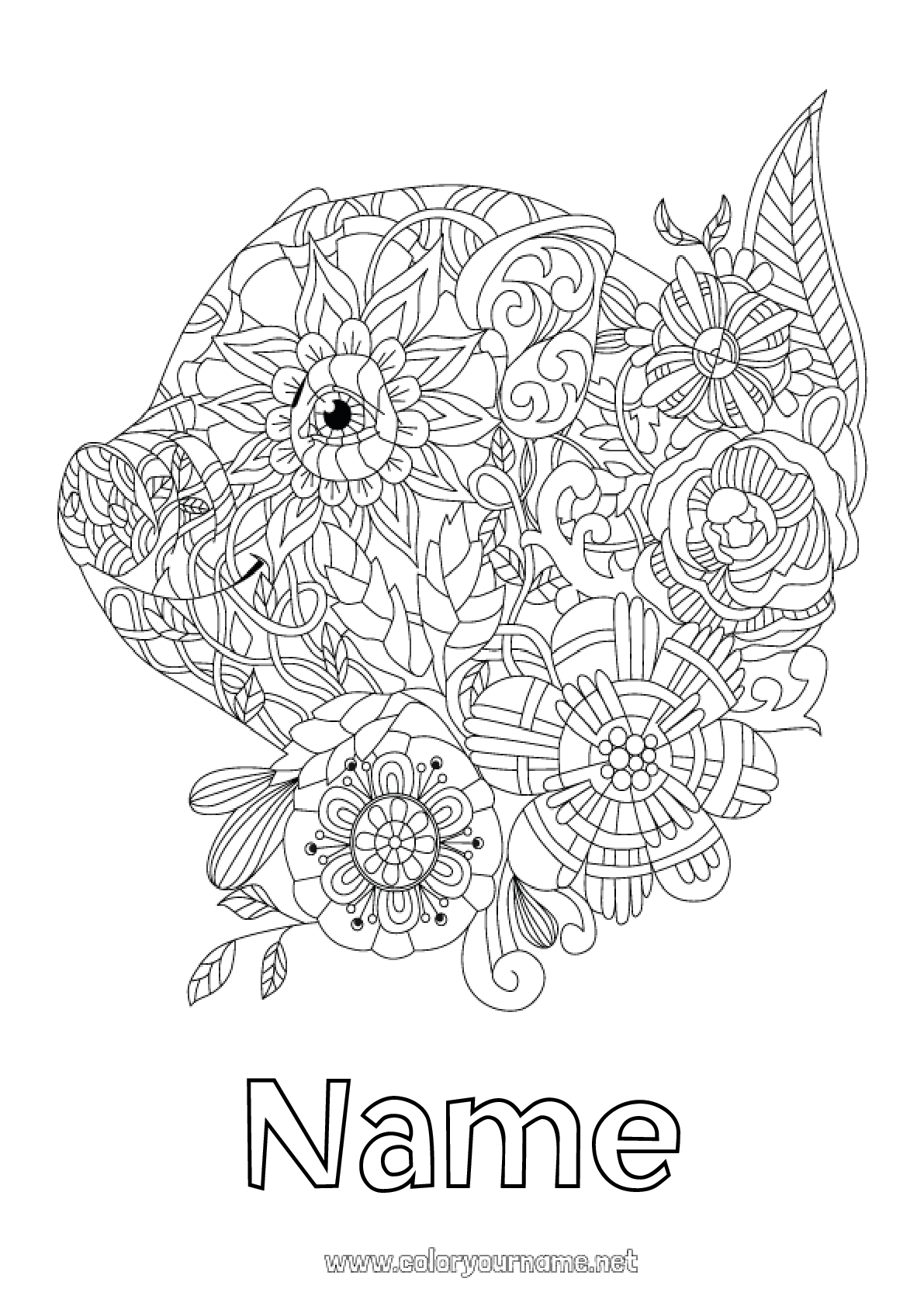 word world coloring pages piggy