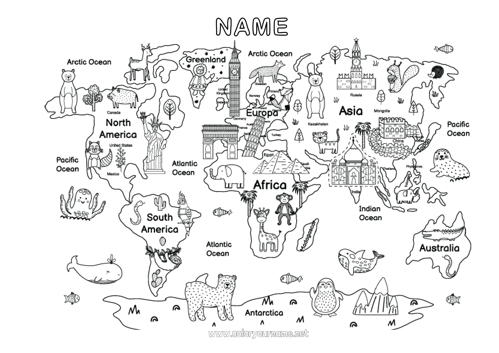 Coloring page No.793 Geography