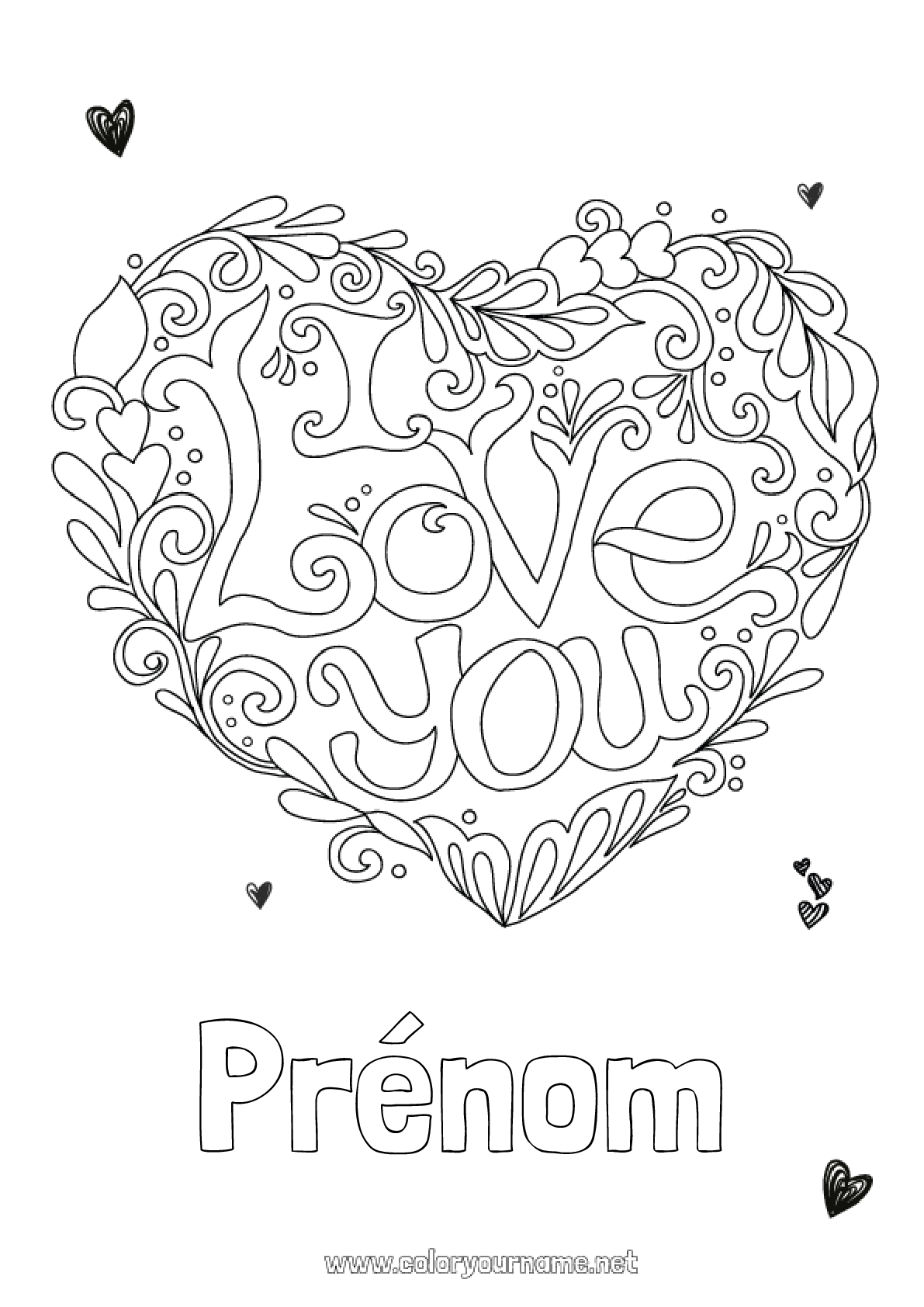 Coloriage N Coeur Je T Aime Saint Valentin