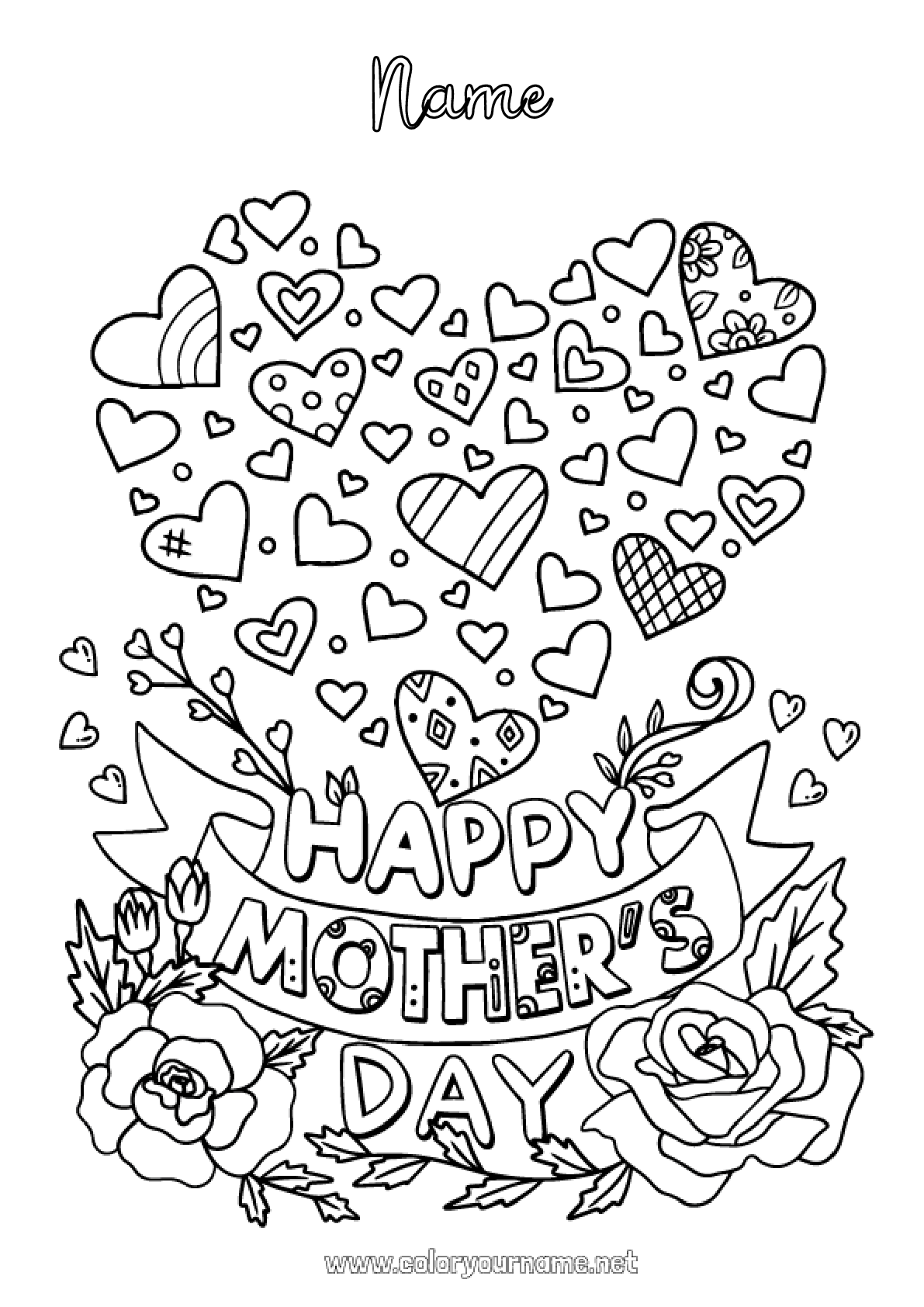 Coloring page No.973 - Mum Happy feast day